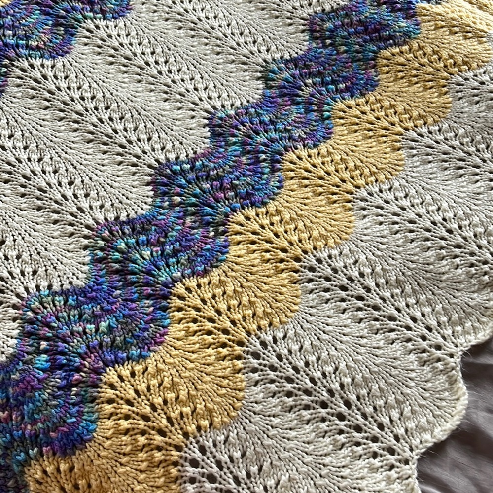 Hand crocheted baby blanket,